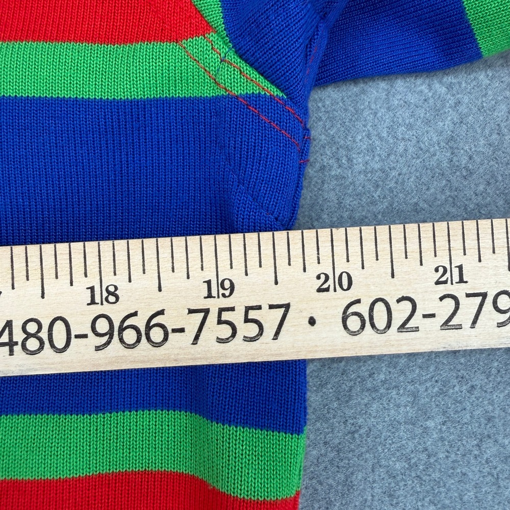 Withernot The Naiad Mens Rugby Shirt Red Blue Green Striped Cotton Size M Preppy - Picture 5 of 6
